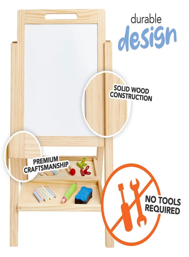 Kidaddle 2-in-1 Double Sided Kid's Easel, Tabletop Art Easel for Toddlers 2-4, Toddler Chalk Board for Children, Kid Art Easel, Arts Easel for Toddlers 2-4 Years, Painting Kit Kids - Image 5
